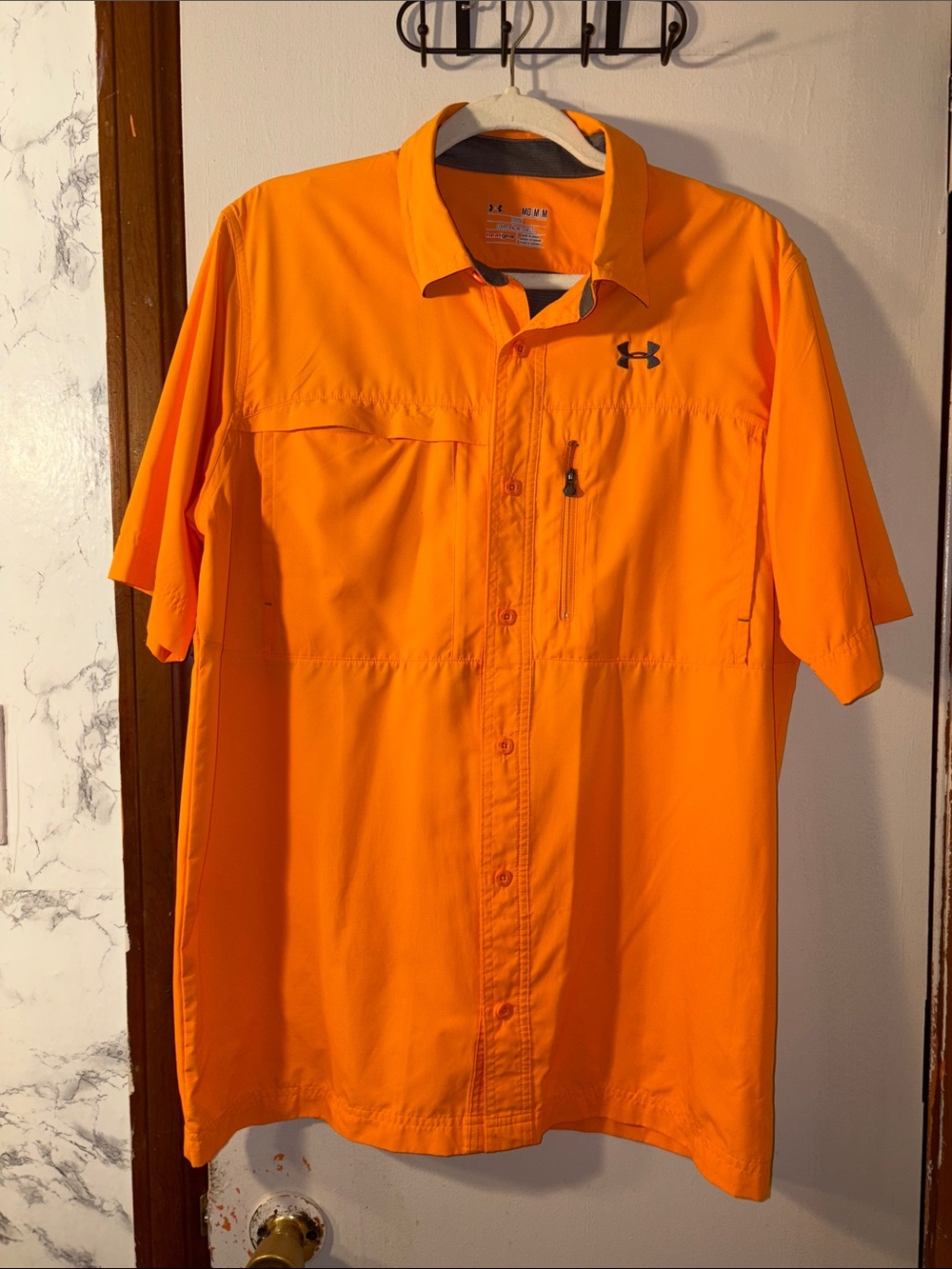 Under Armour Men’s Heat gear Short-Sleeve Button-Front Shirt — Orange